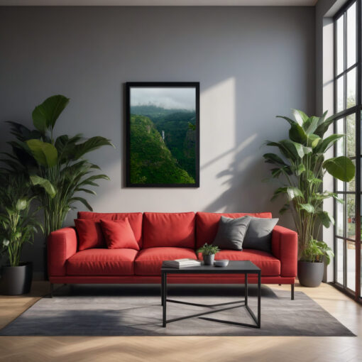Framed Poster of Waterfall at Dolphin Point, Coonoor - Image 2