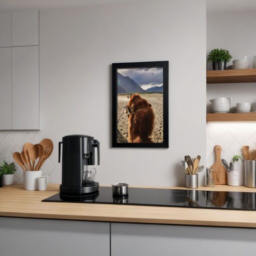 Discover Ladakh's Majesty: Bactrian Camel Framed Poster in Hunder's Sand Dunes - Image 6