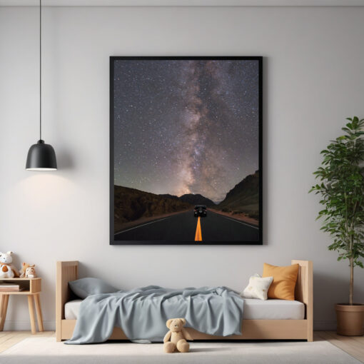 Framed Poster of Sarchu's Stunning Galaxy View - Image 7