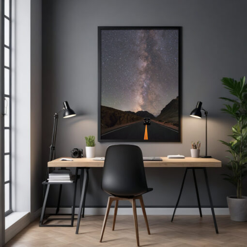 Framed Poster of Sarchu's Stunning Galaxy View - Image 3