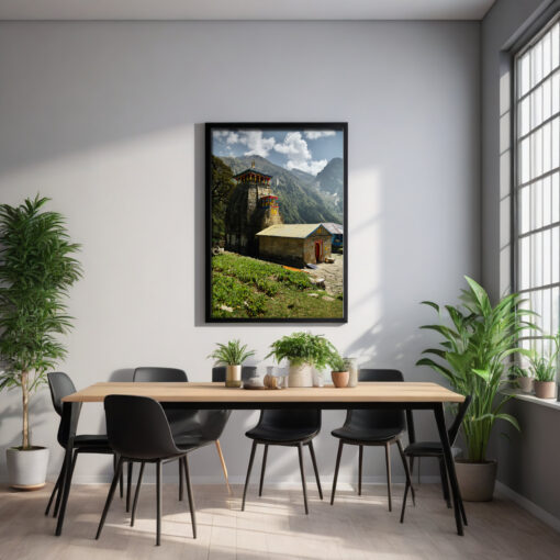 Sacred Serenity: MadhyaMaheswar Temple Framed Poster - Image 4