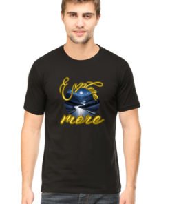 Embrace Adventure: 'Explore More' Unisex Black Cotton Tee