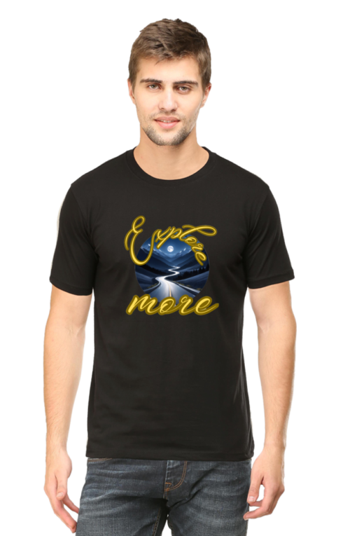 Embrace Adventure: 'Explore More' Unisex Black Cotton Tee